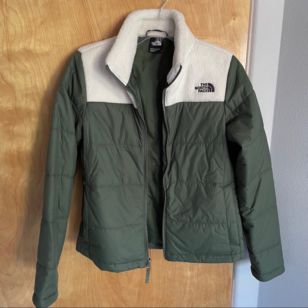 North face puffer and Sherpa coat
